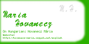 maria hovanecz business card