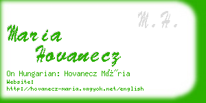 maria hovanecz business card